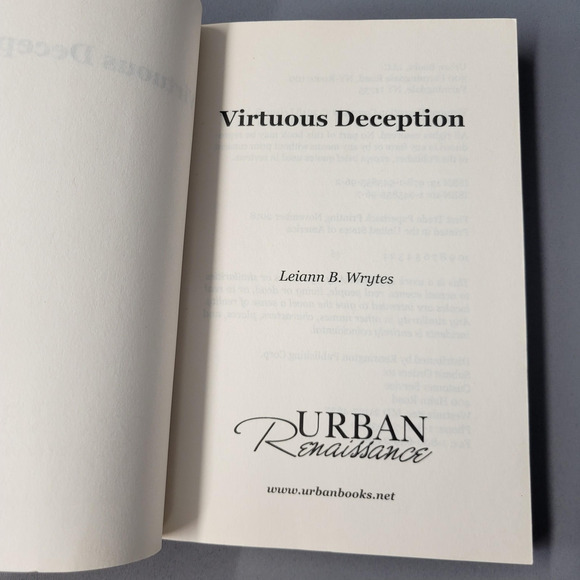Virtuous Deception by Leiann B. Wrytes Urban Fiction Romance Novel Paperback - Picture 2 of 16